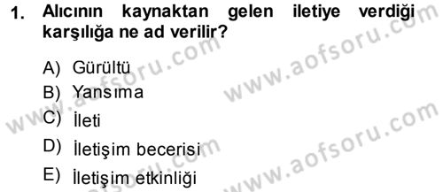 Medya ve İletişim Dersi 2013 - 2014 Yılı (Final) Dönem Sonu Sınav Soruları 1. Soru