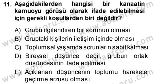 Medya ve İletişim Dersi 2013 - 2014 Yılı (Final) Dönem Sonu Sınav Soruları 11. Soru