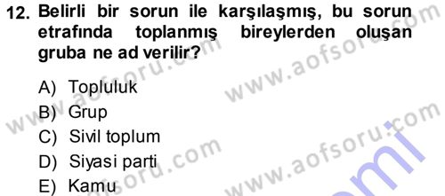Medya ve İletişim Dersi 2013 - 2014 Yılı (Final) Dönem Sonu Sınav Soruları 12. Soru