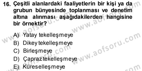 Medya ve İletişim Dersi 2013 - 2014 Yılı (Final) Dönem Sonu Sınav Soruları 16. Soru