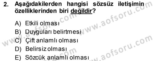 Medya ve İletişim Dersi 2013 - 2014 Yılı (Final) Dönem Sonu Sınav Soruları 2. Soru