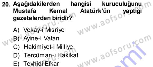 Medya ve İletişim Dersi 2013 - 2014 Yılı (Final) Dönem Sonu Sınav Soruları 20. Soru
