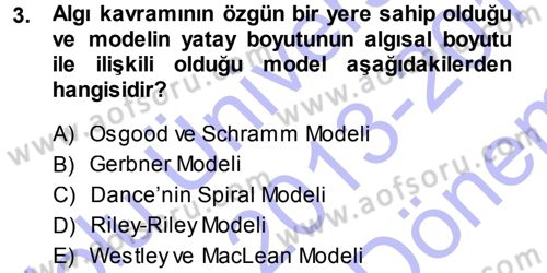 Medya ve İletişim Dersi 2013 - 2014 Yılı (Final) Dönem Sonu Sınav Soruları 3. Soru