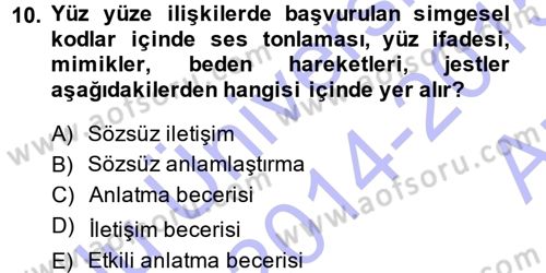 Medya ve İletişim Dersi Ara Sınavı Deneme Sınav Soruları 10. Soru