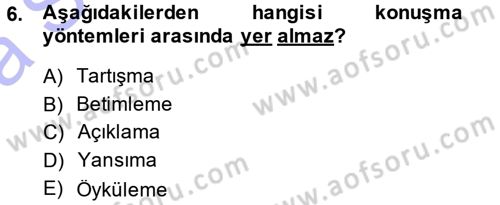 Medya ve İletişim Dersi Ara Sınavı Deneme Sınav Soruları 6. Soru