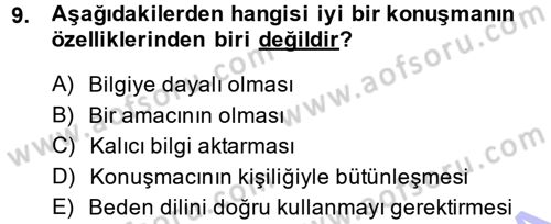 Medya ve İletişim Dersi 2014 - 2015 Yılı (Vize) Ara Sınav Soruları 9. Soru