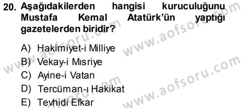 Medya ve İletişim Dersi 2014 - 2015 Yılı Tek Ders Sınav Soruları 20. Soru