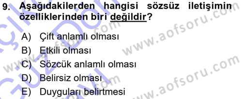 Medya ve İletişim Dersi Ara Sınavı Deneme Sınav Soruları 9. Soru