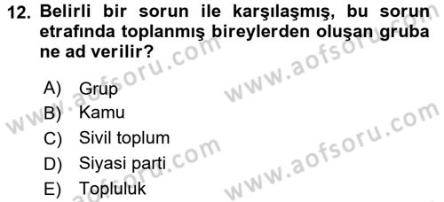 Medya ve İletişim Dersi 2015 - 2016 Yılı (Final) Dönem Sonu Sınav Soruları 12. Soru