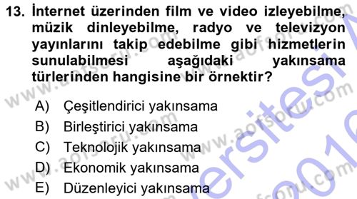 Medya ve İletişim Dersi 2015 - 2016 Yılı (Final) Dönem Sonu Sınav Soruları 13. Soru