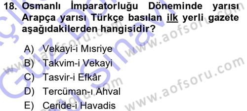 Medya ve İletişim Dersi 2015 - 2016 Yılı (Final) Dönem Sonu Sınav Soruları 18. Soru
