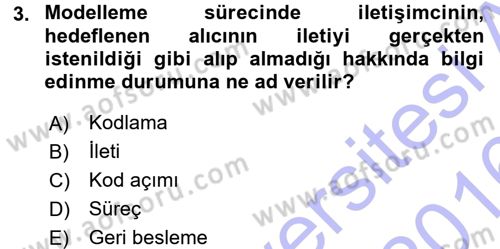 Medya ve İletişim Dersi 2015 - 2016 Yılı (Final) Dönem Sonu Sınav Soruları 3. Soru