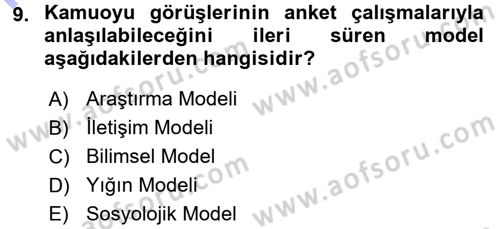 Medya ve İletişim Dersi 2015 - 2016 Yılı (Final) Dönem Sonu Sınav Soruları 9. Soru