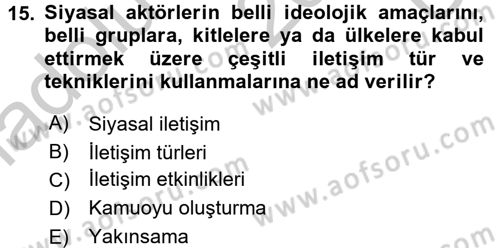 Medya ve İletişim Dersi 2016 - 2017 Yılı 3 Ders Sınav Soruları 15. Soru