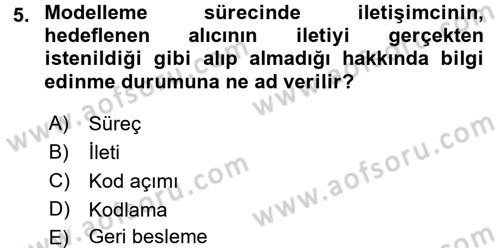Medya ve İletişim Dersi 2016 - 2017 Yılı 3 Ders Sınav Soruları 5. Soru
