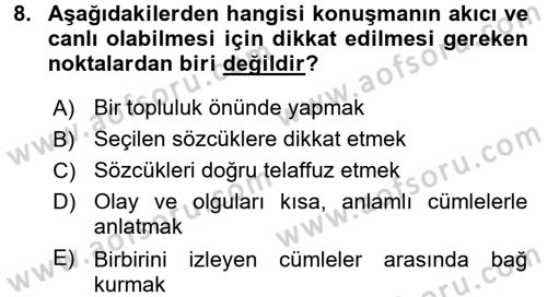 Medya ve İletişim Dersi Ara Sınavı Deneme Sınav Soruları 8. Soru