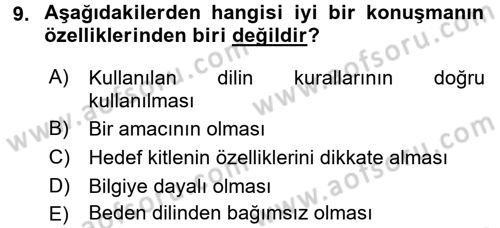 Medya ve İletişim Dersi Ara Sınavı Deneme Sınav Soruları 9. Soru