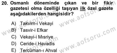 Medya ve İletişim Dersi 2016 - 2017 Yılı (Final) Dönem Sonu Sınav Soruları 20. Soru