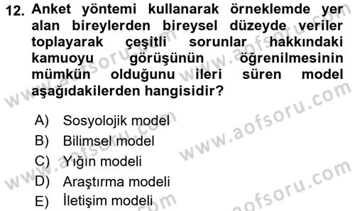 Medya ve İletişim Dersi 2017 - 2018 Yılı 3 Ders Sınav Soruları 12. Soru