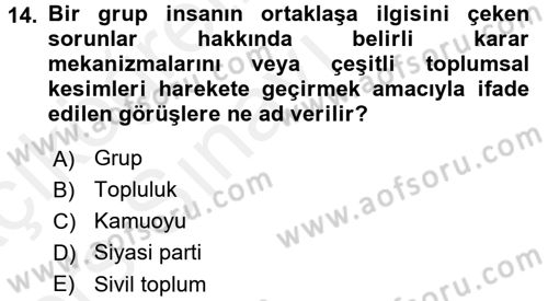 Medya ve İletişim Dersi 2017 - 2018 Yılı 3 Ders Sınav Soruları 14. Soru