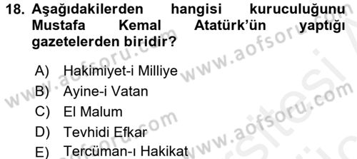 Medya ve İletişim Dersi 2017 - 2018 Yılı 3 Ders Sınav Soruları 18. Soru