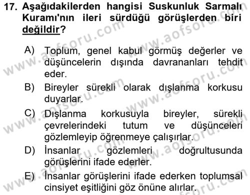Medya ve İletişim Dersi Ara Sınavı Deneme Sınav Soruları 17. Soru