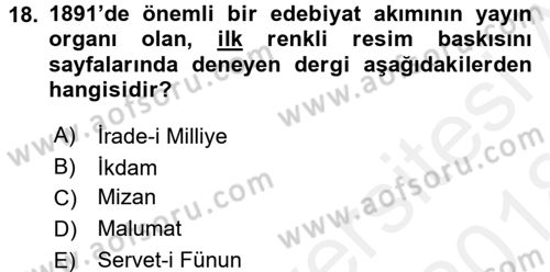 Medya ve İletişim Dersi 2017 - 2018 Yılı (Final) Dönem Sonu Sınav Soruları 18. Soru