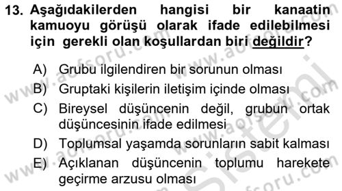 Medya ve İletişim Dersi 2018 - 2019 Yılı 3 Ders Sınav Soruları 13. Soru