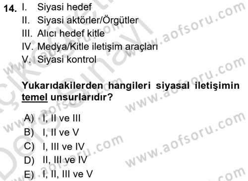 Medya ve İletişim Dersi 2018 - 2019 Yılı 3 Ders Sınav Soruları 14. Soru