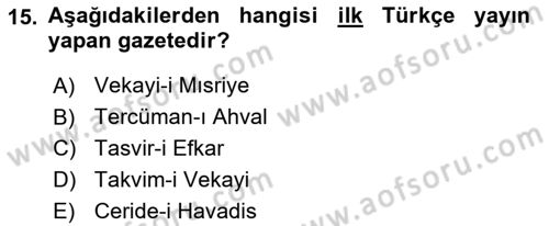 Medya ve İletişim Dersi 2018 - 2019 Yılı 3 Ders Sınav Soruları 15. Soru