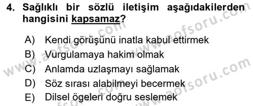 Medya ve İletişim Dersi 2018 - 2019 Yılı 3 Ders Sınav Soruları 4. Soru