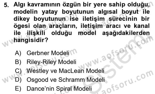 Medya ve İletişim Dersi 2018 - 2019 Yılı 3 Ders Sınav Soruları 5. Soru