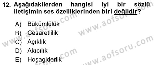 Medya ve İletişim Dersi 2018 - 2019 Yılı (Vize) Ara Sınav Soruları 12. Soru