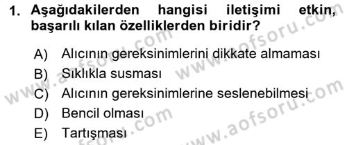 Medya ve İletişim Dersi 2018 - 2019 Yılı Yaz Okulu Sınav Soruları 1. Soru