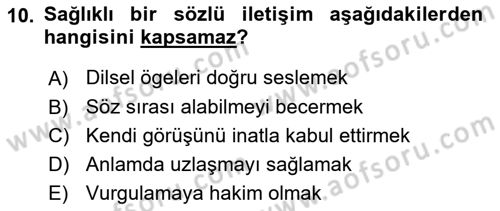 Medya ve İletişim Dersi Ara Sınavı Deneme Sınav Soruları 10. Soru