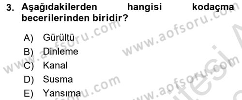 Medya ve İletişim Dersi Ara Sınavı Deneme Sınav Soruları 3. Soru