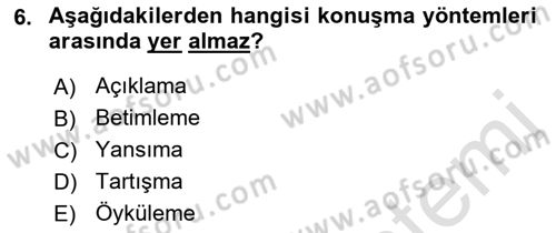 Medya ve İletişim Dersi Ara Sınavı Deneme Sınav Soruları 6. Soru