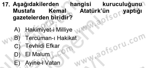 Medya ve İletişim Dersi 2019 - 2020 Yılı (Final) Dönem Sonu Sınav Soruları 17. Soru