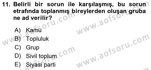 Medya ve İletişim Dersi 2020 - 2021 Yılı Yaz Okulu Sınav Soruları 11. Soru