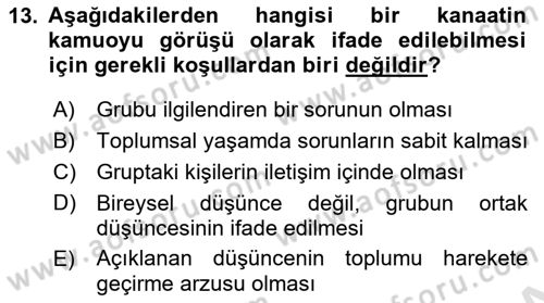 Medya ve İletişim Dersi 2020 - 2021 Yılı Yaz Okulu Sınav Soruları 13. Soru