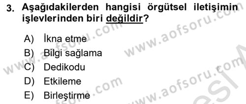 Medya ve İletişim Dersi 2020 - 2021 Yılı Yaz Okulu Sınav Soruları 3. Soru