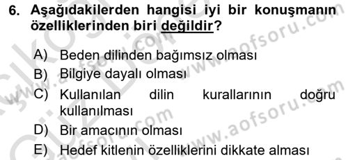 Medya ve İletişim Dersi Ara Sınavı Deneme Sınav Soruları 6. Soru