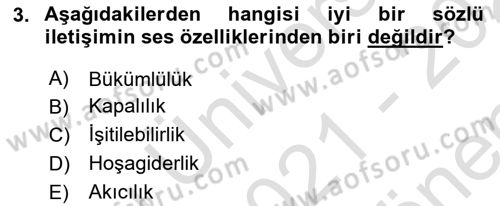 Medya ve İletişim Dersi 2021 - 2022 Yılı (Final) Dönem Sonu Sınav Soruları 3. Soru