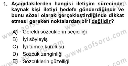 Medya ve İletişim Dersi 2021 - 2022 Yılı Yaz Okulu Sınav Soruları 1. Soru