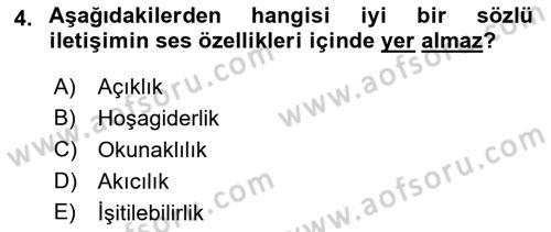 Medya ve İletişim Dersi 2021 - 2022 Yılı Yaz Okulu Sınav Soruları 4. Soru
