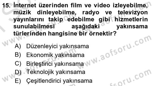 Medya ve İletişim Dersi 2024 - 2025 Yılı (Final) Dönem Sonu Sınav Soruları 15. Soru