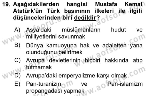Medya ve İletişim Dersi 2024 - 2025 Yılı (Final) Dönem Sonu Sınav Soruları 19. Soru
