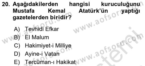 Medya ve İletişim Dersi 2024 - 2025 Yılı (Final) Dönem Sonu Sınav Soruları 20. Soru