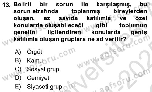 Medya ve İletişim Dersi 2024 - 2025 Yılı Yaz Okulu Sınav Soruları 13. Soru
