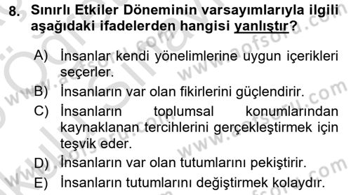 Medya ve İletişim Dersi 2024 - 2025 Yılı Yaz Okulu Sınav Soruları 8. Soru